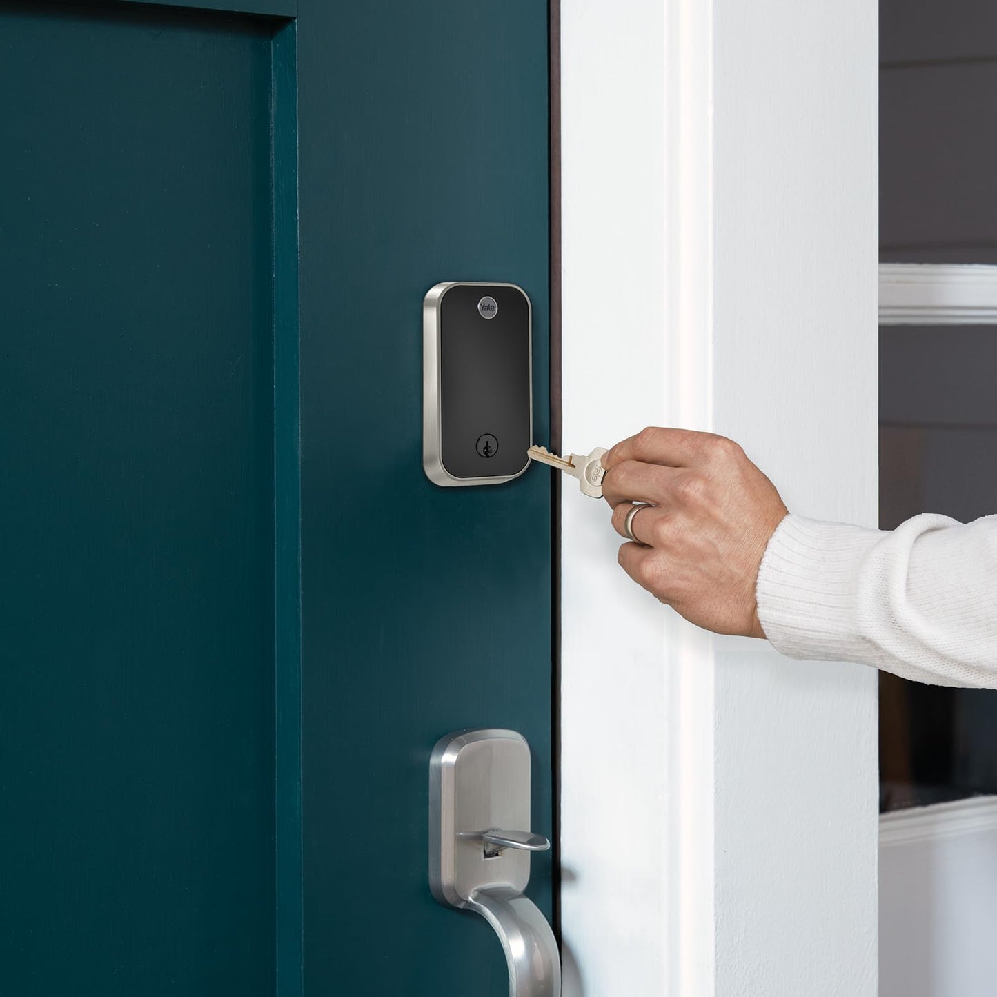 Yale Assure Lock 2 Touch Deadbolt, Black Suede Key-Free Smart Entry Door Lock with Wi-Fi Connected Touchscreen Keypad and Fingerprint Scanner for Code Entry and Remote Access, YRD450-F-WF1-BSP