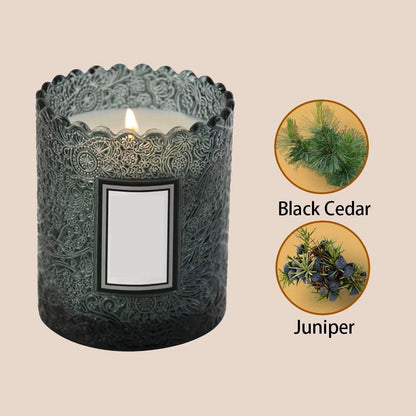 Cedar & Juniper Scented Candle, Candles for Home Scented, Luxury Candles for Women, Aromatherapy Candles, Natural Soy Wax Candles, 7 oz 40 Hours