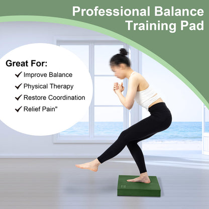 StrongTek Extra Wide Foam Balance Pad for Physical Therapy, 19" X 15.8" X 2.4", High-Density TPE Foam Pad for Exercise, Enhanced Stability, Core Strength, Non-Slip & Water-Resistant, for Fitness, Yoga