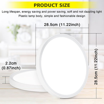 Befurglor 24W LED Ceiling Light Ø 28.5cm, 5000K Daylight White 2200LM,150W Equivalent, Modern LED Ceiling Lamp for Living Room,Bedroom, Kitchen, Bathroom, Hallway, Office
