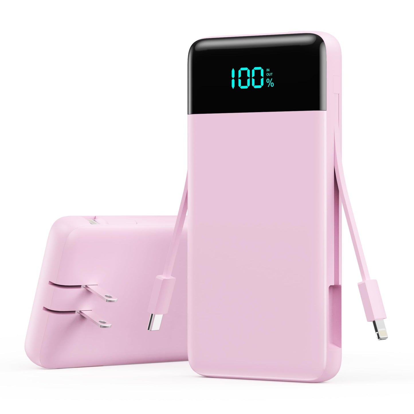Portable Charger 50800mAh Power Bank with 3 Built in Cables,25W PD QC4.0 Fast Charging USB C Battery Pack,6 Outputs 2 Inputs Travel Essentials Portable Phone Charger for iPhone 17/16/15,Google,Android