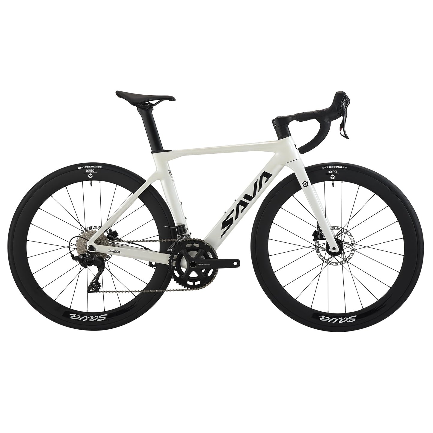 SAVADECK A7L Carbon Road Bike, T800 Carbon Fiber Frame 700C Racing Bicycle with Shimano 105 R7100 24 Speed Groupset and Hydraulic Disc Brake, Ultra-Light Carbon Bike for Man and Women(White,51cm)
