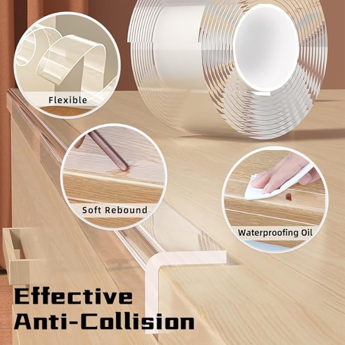 Corner Protectors Baby Proofing, 2 in x 6.6ft Clear Edge Protector Strip