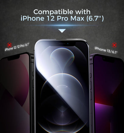 MAGIC JOHN 3rd Gen Upgraded for iPhone 16ProMax Privacy Screen Protector 6.9 Inch,25°Anti-Spy Screen,Shockproof Tempered Glass,Auto Dust-Removal,Bubble Free,Easy Installation,2 Pack