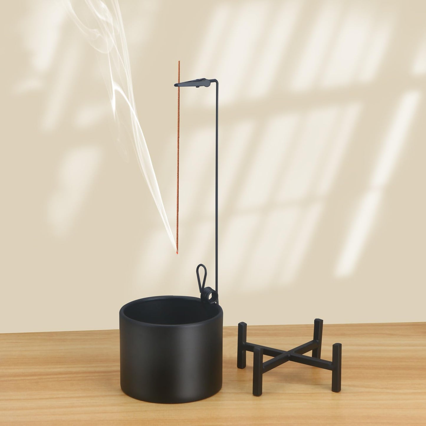 2 Pack Incense Burner, Anti-Ash Flying Metal Incense Holder，Incense Holder for Sticks，with Iron Catcher and Stabilizing Base Four-Legged Base,Perfect for Meditation Yoga, Home Decor