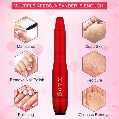 Portable Electric Nail Drill Machine, Professional 20000 RPM USB Manicure Pedicure Drills for Acrylic Nails Gel Polishing Shape Tools