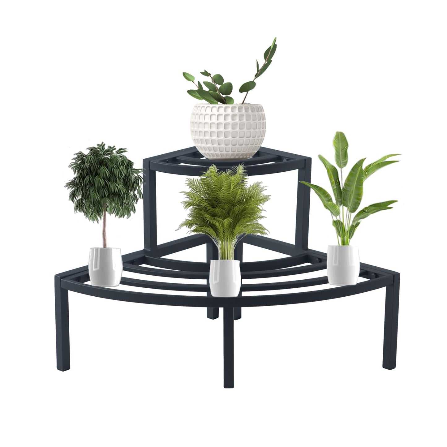DHYGOTFUR Aluminum 2-Tier Plant Stand Lightweight, Sturdy, and Rust-Free Corner Shelf Ladder Rack Perfect for Indoor and Outdoor Greenery Display