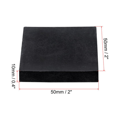 uxcell 4pcs Rubber Anti-Vibration Pads Hard Pad, 50mm Square Vibration Isolation Mats, 10mm Thickness Non-Slip Rubber Blocks, Anti-Skid Anti Noise for HVAC, Compressor, Air Conditioner