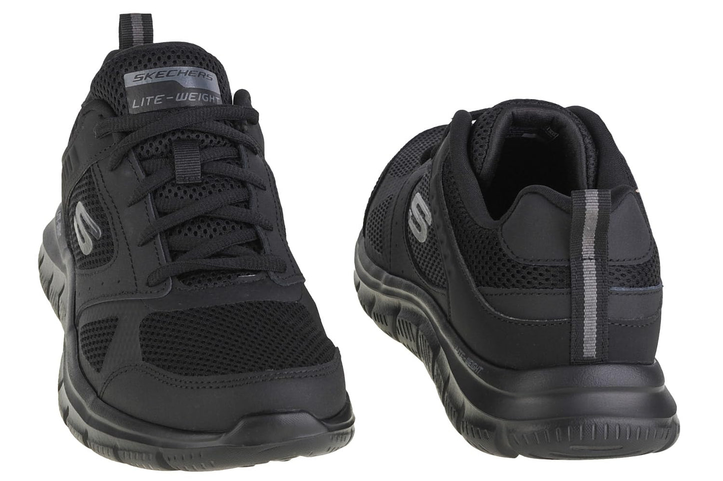 Skechers Men's Track-SYNTAC Sneaker, Black Leather Mesh Black Trim, 9 UK