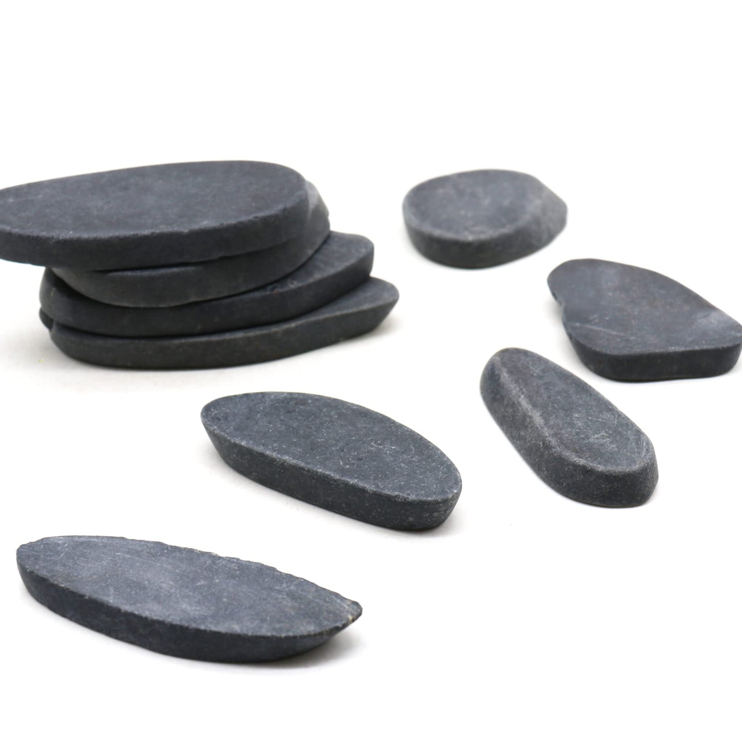 Sliced Black River Rocks for Painting, 2” - 3” inch Smooth Flat Rocks for Painting, Mosaic Tiles, Crafts, Mandalas, Outdoor Gardens, 100% Natural Stones for Kindness Stones, Rock Painting Supplies