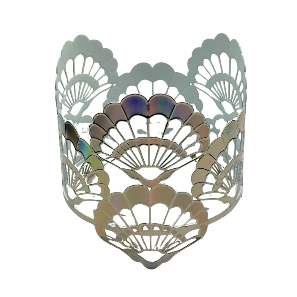 Bath & Body Works OPALESCENT Seashells – Coastal Decorative Metal Sleeve – Fits Standard 3-Wick Candles