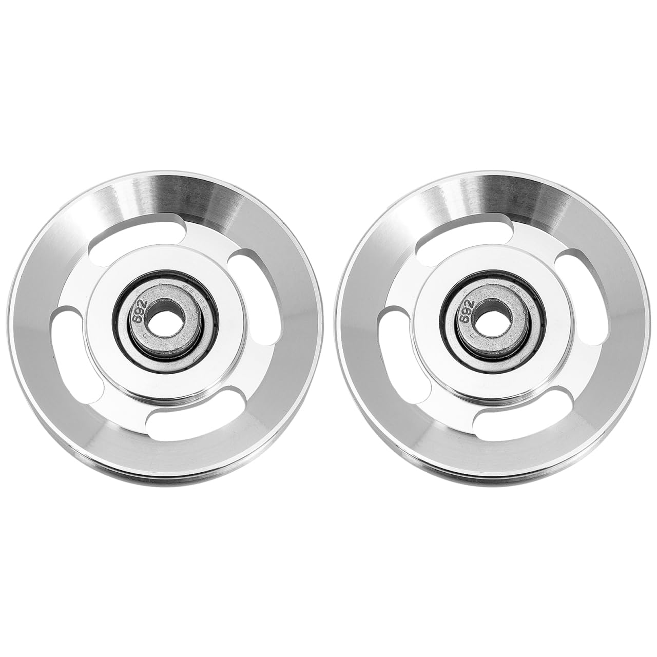 ULTECHNOVO 2-Pack 3.46" Aluminum Alloy Cable Pulley Wheels, Deep-Groove Quiet Bearings for Smooth Home Gym Machine Replacement, Fits LAT Pulldown, Triceps Pushdown & Cable Crossover