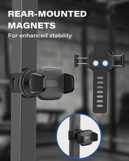 OQTIQ Phone Holder for Peloton Bike, Exercise Bike 360° Rotatable Handlebar Phone Mount with Adjustable Silicone Strap for Stroller, Shopping Cart, Gym – Fit for 4.7"-6.9" Smartphones