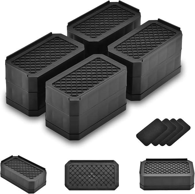 EclatBain Rectangle Bed Risers Furniture Risers Heavy-Duty Rectangular