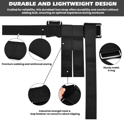 Yonderfume 2 PCS Dumbbell Foot Attachment, Extension Monkey Foot Dumbbell Attachment Straps, Foots Weight, Tibialis Trainer, Ankle Straps for Fitness Training, Leg Extensions