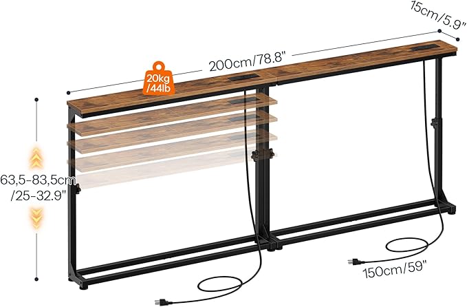 HOOBRO Narrow Console Table Set of 2