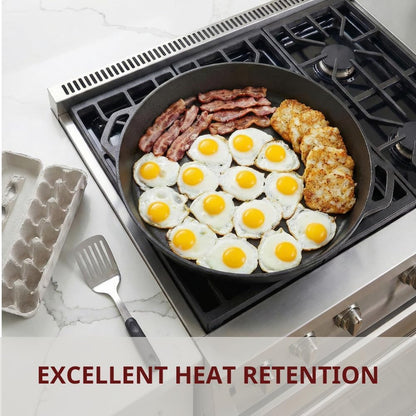 Colenza Large Cast Iron Skillet 20 Inch with Lid, Pre Seasoned Cast Iron Skillet for Cooking & Frying – XL Heavy Duty Pan with Dual Handles and – Ideal for Grill, Oven, Stove, Campfire Use