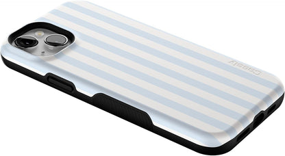 Casely iPhone 15 Case | Blue Stripes | Sunday Best | Compatible with MagSafe | Bold Protective Design