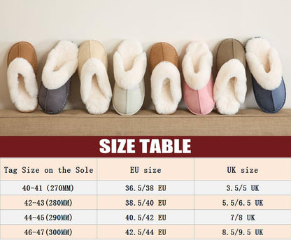 Misolin Womens Slipper Memory Foam Fluffy Slip-on House Suede Fur Lined/Anti-Skid Sole, Indoor & Outdoor Light Brown 5.5/6.5 UK, Light Brown