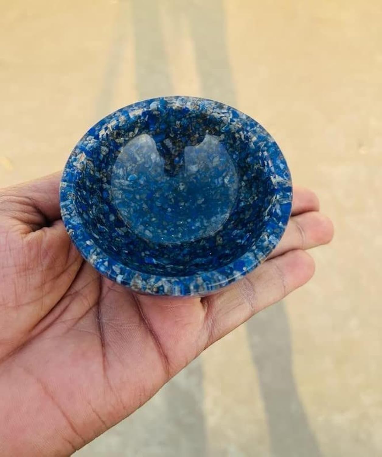 Lapis Lazuli Crystal Bowl Orgone Handmade for Cleansing, Charging, Smudging, Healing, Decoration or Gift - Crystals Holder 2.75-3 Inches