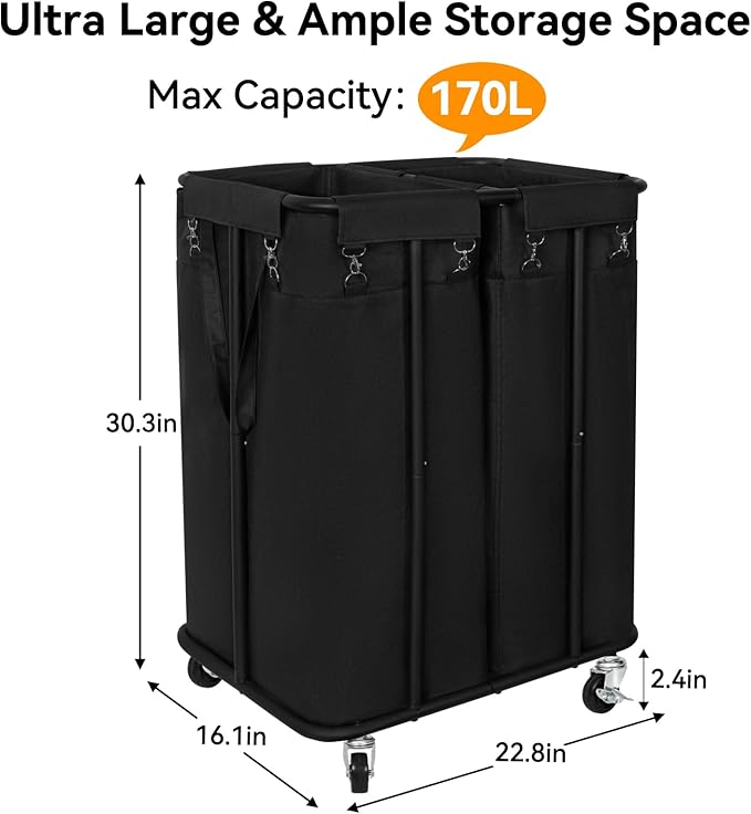 WOWLIVE Double Laundry Hamper