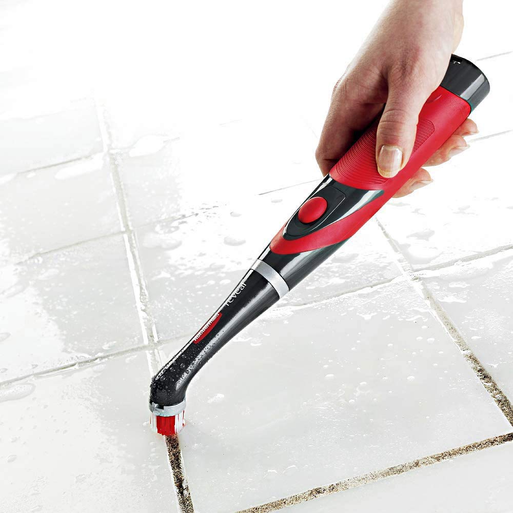Rubbermaid Reveal Power Scrubber 18-Piece Kit, Cordless Electric Battery Powered Scrub Brush, Water Resistant, for Home/Kitchen/Bathroom/Grout/Tile/Shower/Tub