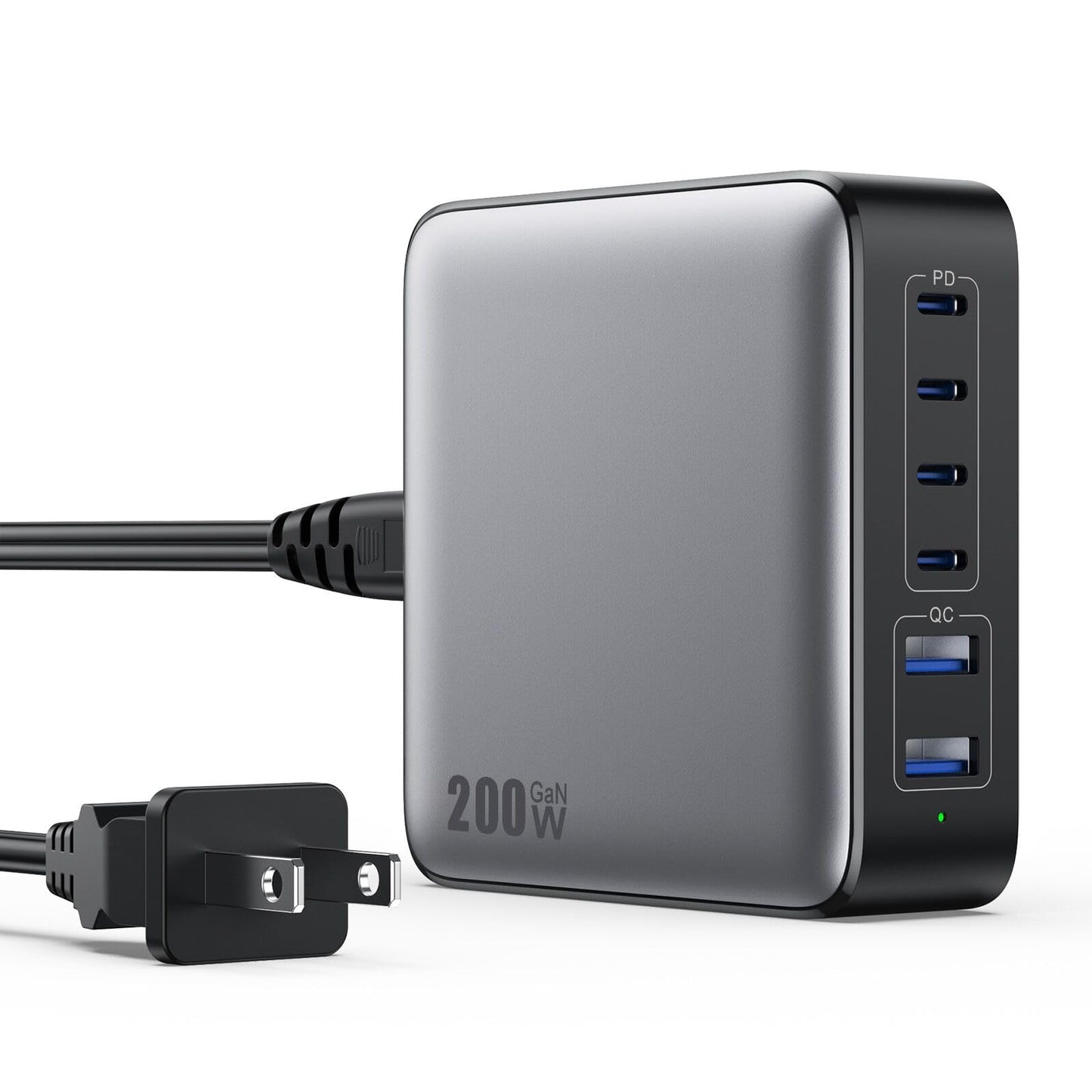 USB C Charger 200W USB C Charger Block,Upgraded GaN III 8-Port Fast Charging Station Hub,PD 65W Laptop Charging Adapter Compatible with MacBook Pro/Air,DELL,Steam Deck,iPhone 16/15/14,Galaxy S23/22