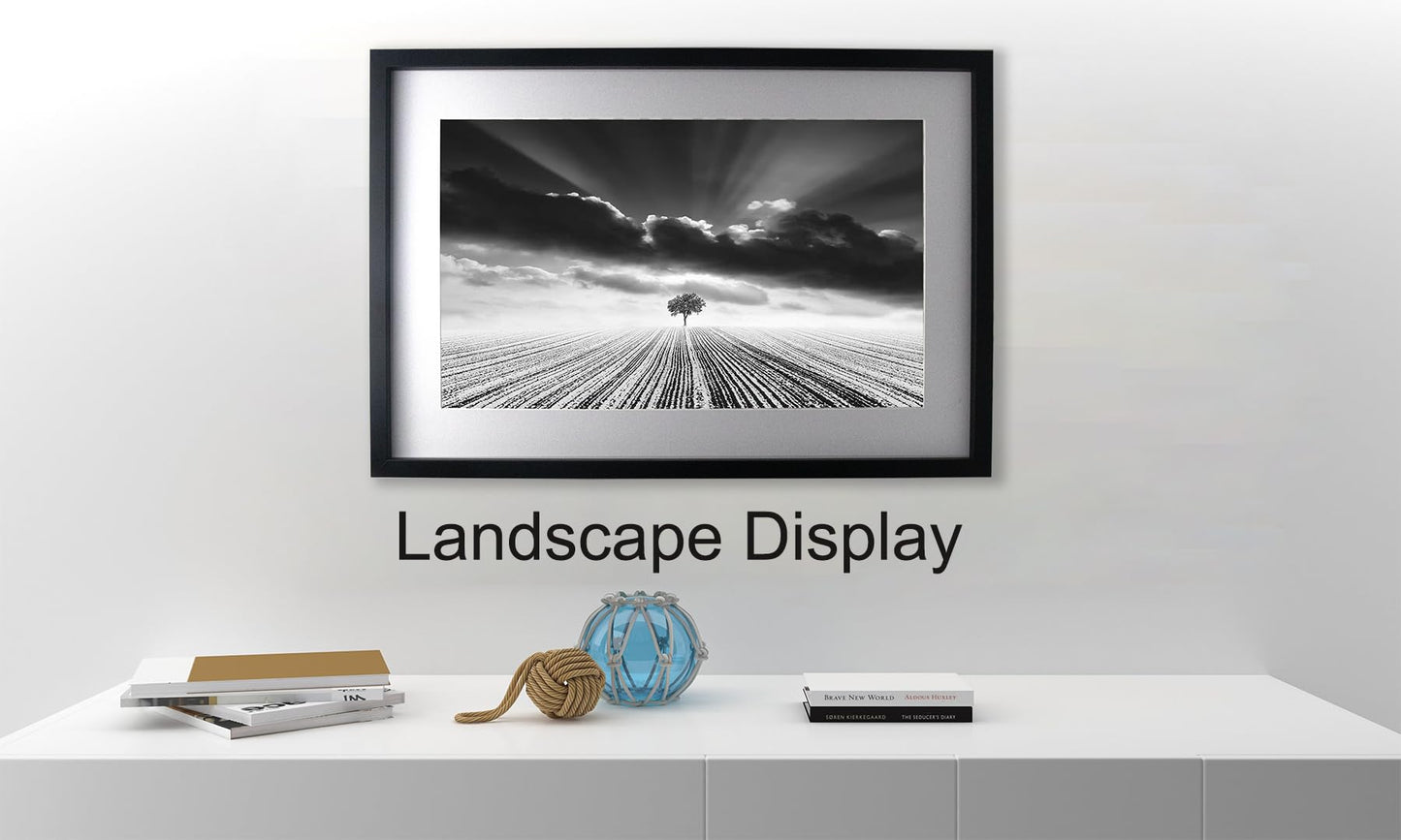 Black 40x60cm(15.7''X23.6'') Boxed Picture Frames Set of 3 with Mounts for 30x50cm, 60x40cm poster frame with Acid Free mount for 30X50 photo (Black 3Pack)