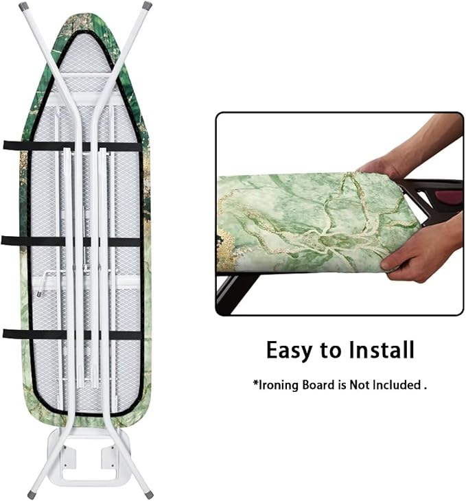 ZDCUSTOM Green Marble Table Top Ironing Board Cover Standard Ironing Board Cover