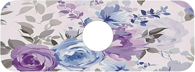 Lavender Flowers Kitchen sink faucet pad, strong water absorption, anti slip
