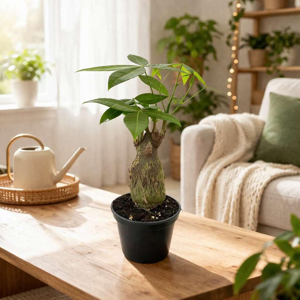 Money Tree Guiana Chestnut Pachira Stump Live Plant for Indoor | Different Houseplants in 4'' & 6'' Pot | Real House Plant for Living Room, Office & Bathroom | Pachira aquatica