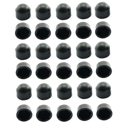 Meuey Lyot-Bolt Nut Protection Cap Black Hex Head Nylon Bolt nut Protective Cover M8x14 mm-30PCS