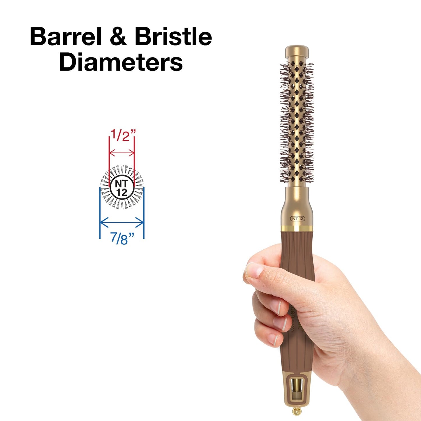 Olivia Garden NanoThermic Ceramic + Ion Round Thermal Hair Brush - Not Electrical - Professional Blowout Brush for Normal to Thick Hair