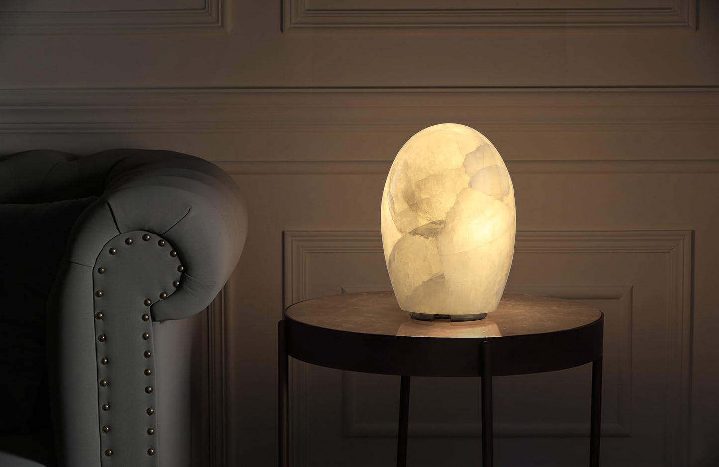 Artsolute Natural Calcite Stone Lamp – 15lbs Solid Crystal (7KG), Handcrafted One-of-a-Kind Table Lamp, Warm Dimmable Glow, Unique Home Decor & Gift