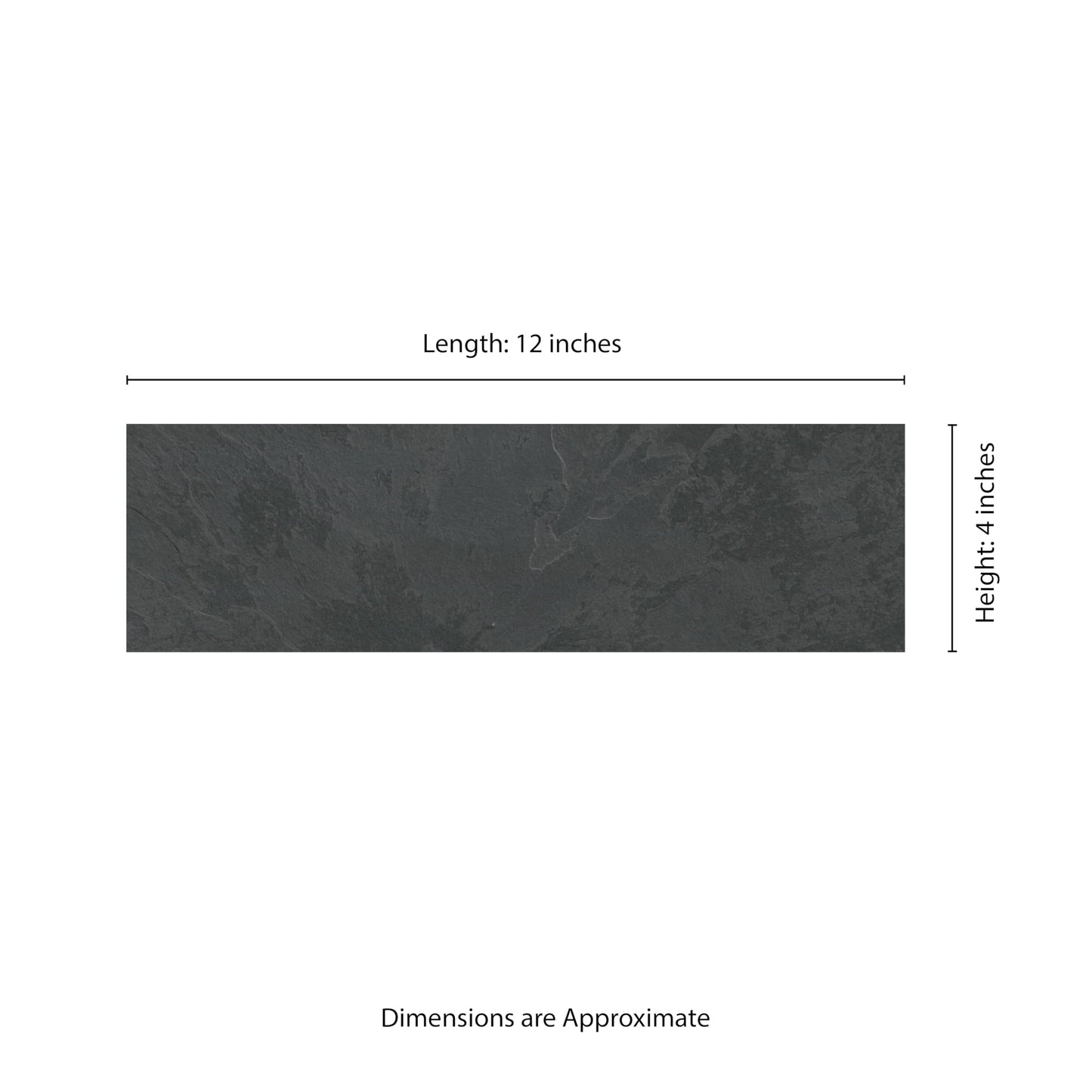MSI Montauk Black 4 inch x 12 inch Gauged Slate Subway Tile for Kitchen Backsplash, Floor Tile, Wall Tile for Bathroom, Shower Wall Tile,