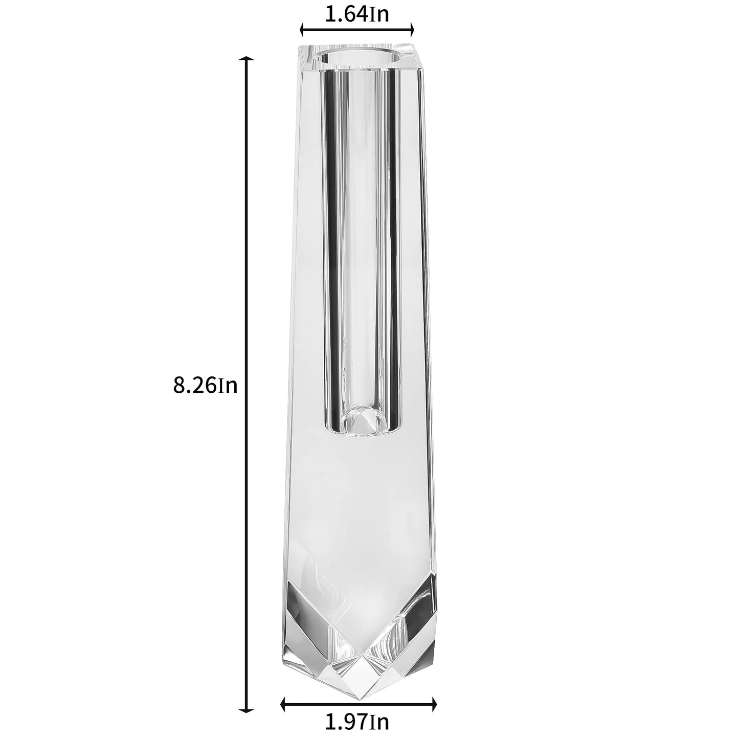 kitCom Series Crystal Vase, Flower Vase, Suitable for Home Decor, Wedding or Gift - 8.3 Inch Luxury Crystal Flower Vase
