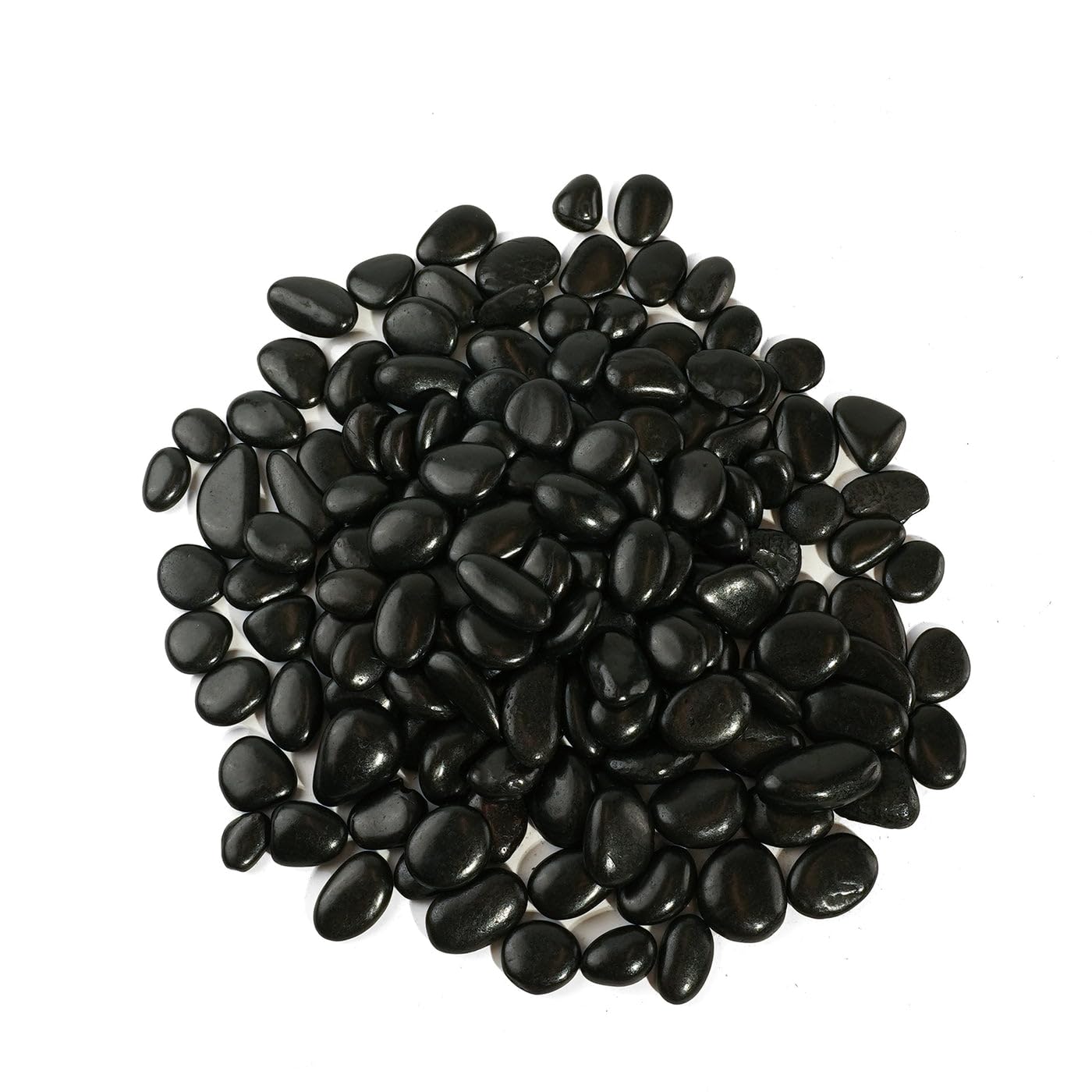 12 LBS River Rocks, StoneCreek, Decorative Garden Stones for Plant Landscaping, Polished Gravel Filler Pebbles for Home Decoration, Vases, Succulents, Flower Beds and Fish Tanks (Black, Medium)