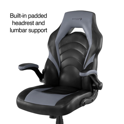 Staples Emerge Vortex Bonded Leather Ergonomic Gaming Chair with Lumbar Support, High Back and Adjustable Tilt Lock