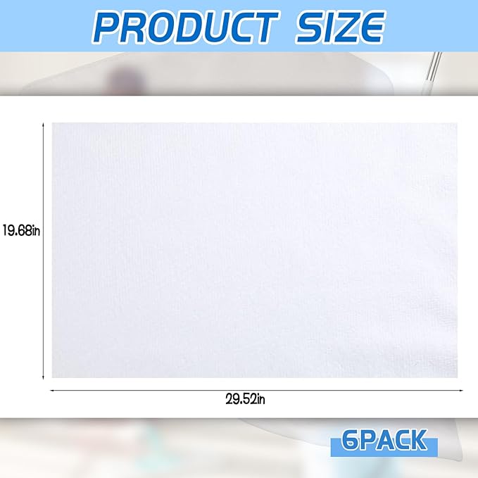 6 Pack Extra Large Microfiber Cleaning Cloths 20"x30", Lint-Free Reusable Towels