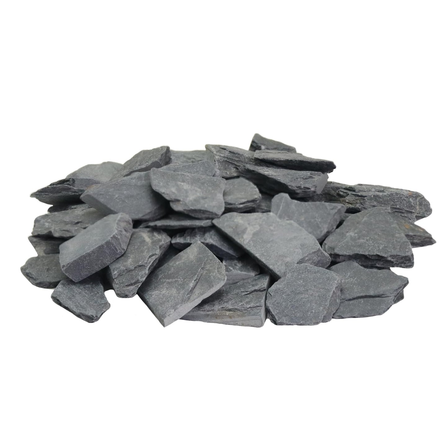 Lechloris 10lb Natural Slate Stone - 0.4-1.2 inch - Perfect Rocks for Aquariums, Fish Tank Decortion, Terrariums, Aquascaping-Miniature or Fairy Gardens, Landscaping Model, Model Railroads - Grey