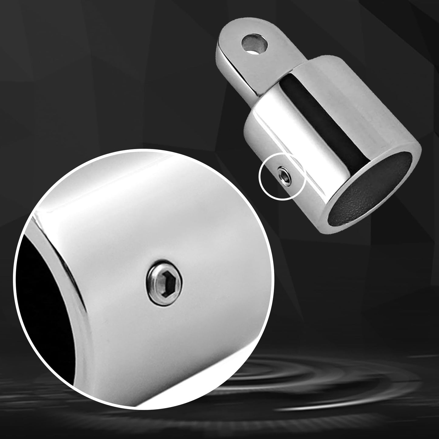 Laorde 316 Stainless Steel Bimini Top Eye End Cap 7/8 inch and 1 inch Marine Grade Heavy Duty Bimini Top Parts for Boats with L Shape Hex Key (1 inch 4 Pack)
