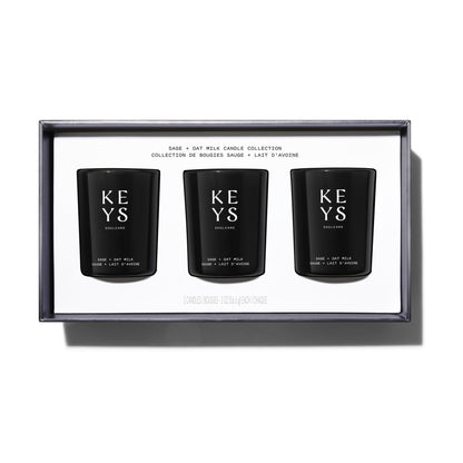 Keys Soulcare Sage + Oat Milk Votive Mini Candle Set, Single-Wick Home Fragrance, Calming + Relaxing Scent for Body & Mind, Vegan, Cruelty-Free, 6.6g
