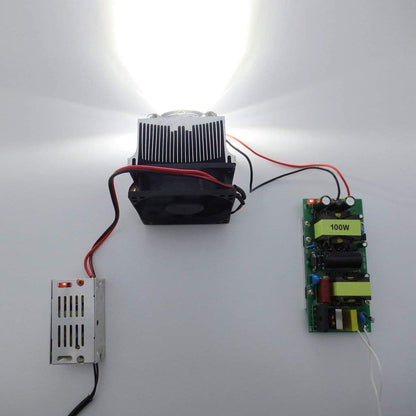 TX Aluminium Heatsink Cooling Fan+44mm Lens 60 Degree for 50W-100W LED Chip (3.11" L x 3.11" W x 29mm H, DIY Projector, Floodlight, Automobile Light, Plant Growth Light)