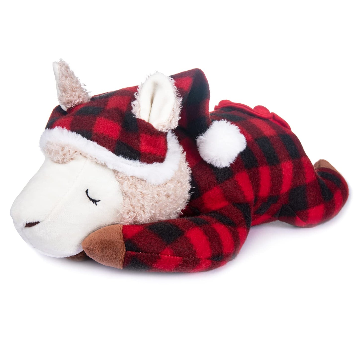 My OLi Alpaca Stuffed Animal 15in Plush Alpaca Toy Wearing Pajamas and Nightcaps Soft Hugging Pillow Bedtime Animal Birthday Gifts for Babies Kids Girls Boys