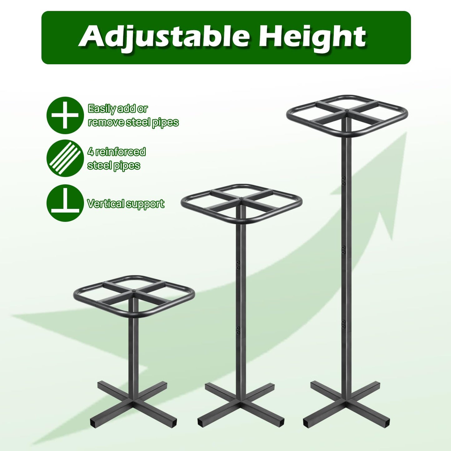 Ansonation Extra Thick Adjustable Dragon Fruit Trellis,Durable Metal Plant Trellis Outdoor Climbing Plants Support Frame for Vertical Gardening Trees Cactus Black