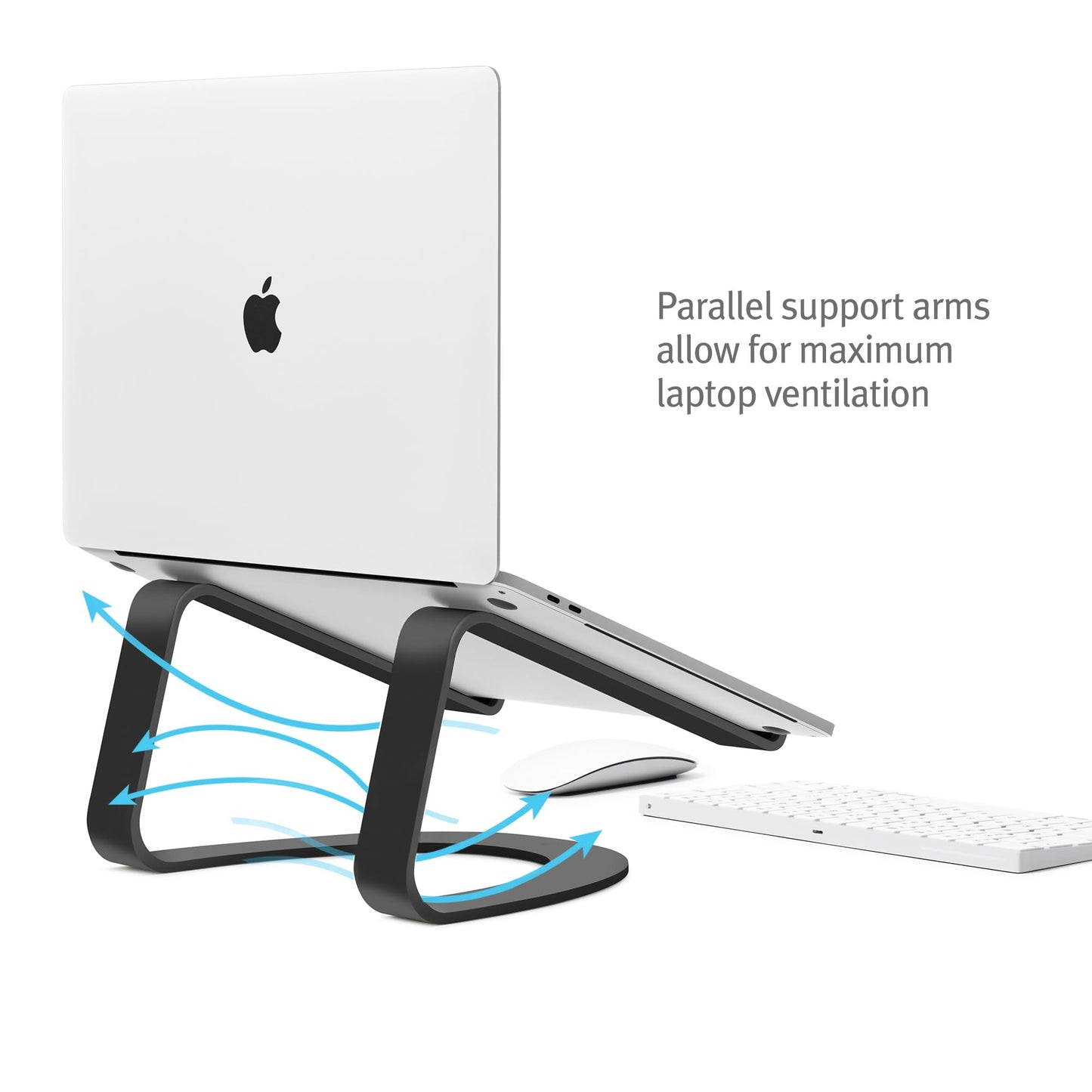 Twelve South Curve for MacBooks and Laptops | Ergonomic desktop cooling stand for home or office (matte black)
