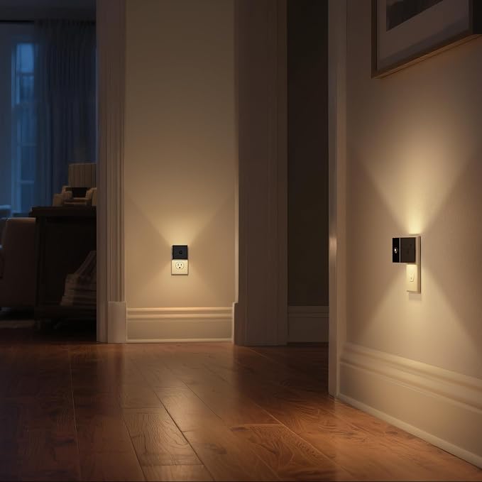 DORESshop LED Motion Sensor Night Light [2 Pack], Plug in Night Light, Night Light Motion Sensor, Dusk to Dawn 3 Level Brightness Adjustable Night Lights for Adults, Bedroom, Bathroom, Hallway