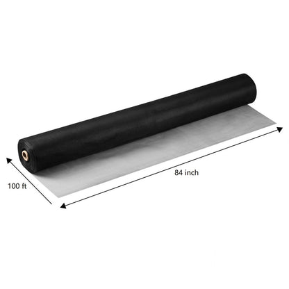 Fiberglass Window Screen Roll 84" x 100' Continuous Roll UV Protection Install and Repair Door and Window Screen(84" x 100', Black)