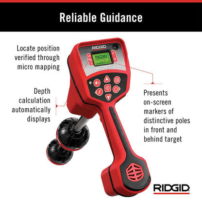 RIDGID 19238 NaviTrack Scout Locator, Underground Pipe Locator and Underground Cable Location Device Small