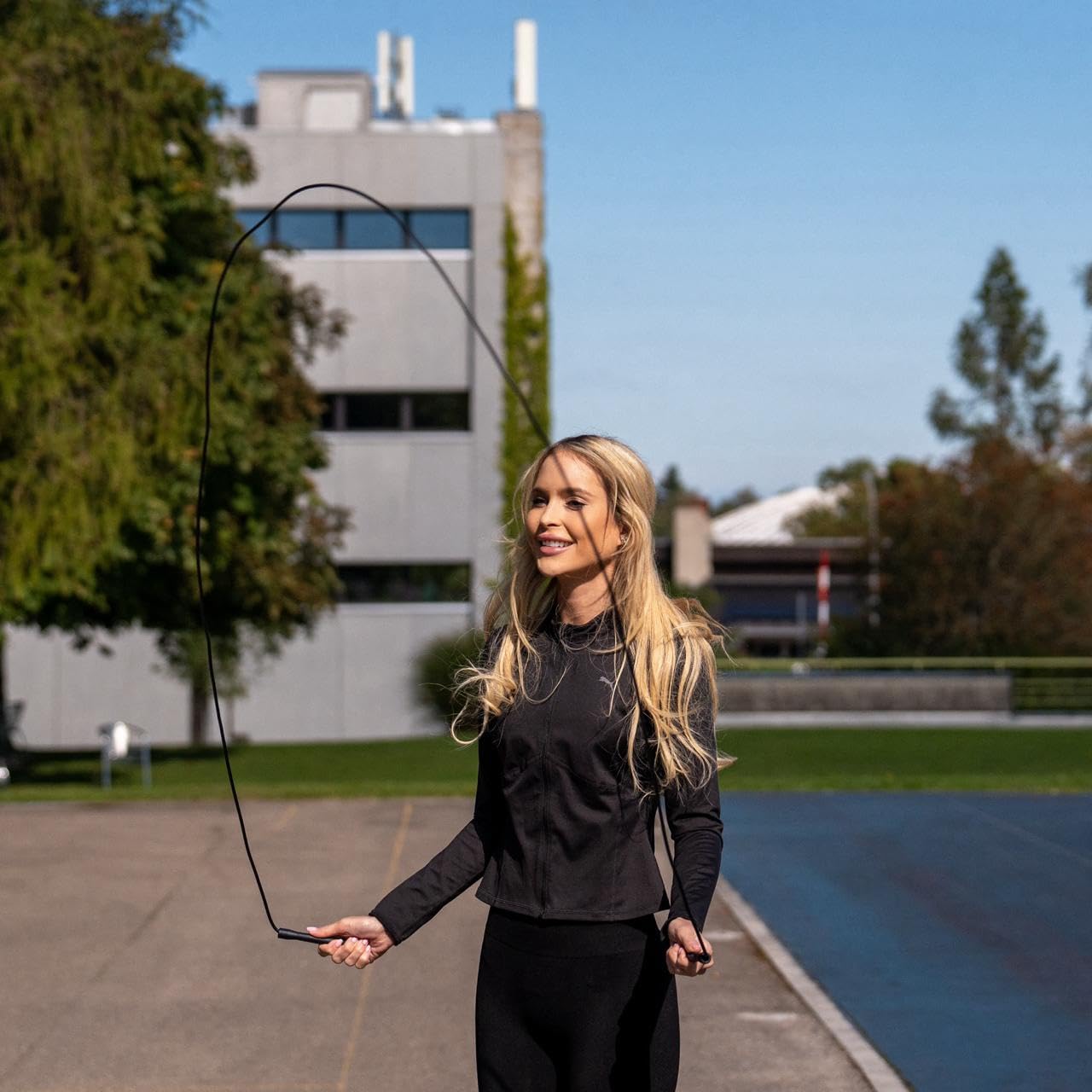 SwissSkip Speed Jump Rope by Dayan Kolev, 5mm PVC Skipping Rope, for Beginners and Advanced Athletes, Ideal for Fitness, Cardio, Boxing & CrossFit, Adjustable length with Unbreakable Handles (Black)